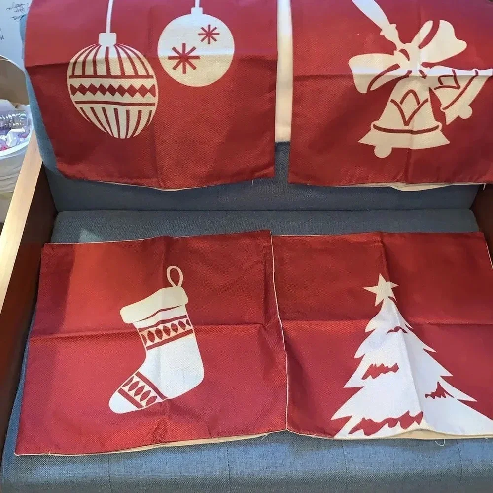 Set 4 Red/White‎ Christmas Pillow Covers